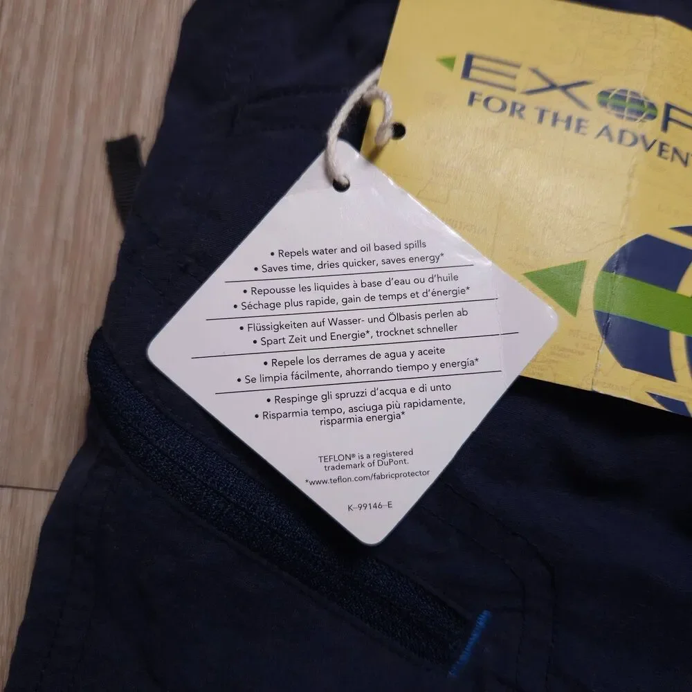ExOfficio Hiking Pants Womens 14 Blue Fishing Travel Stretch Dupont Teflon